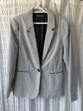 Atmosphere Navy & White Striped Seersucker Jacket